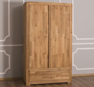 Dulap Stejar Masiv Wild Country cu 2 usi si 1 sertar, 110 x 55 x 190 cm - Img 5