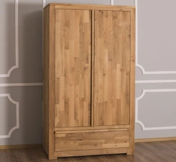 Dulap Stejar Masiv Wild Country cu 2 usi si 1 sertar, 110 x 55 x 190 cm - Img 5