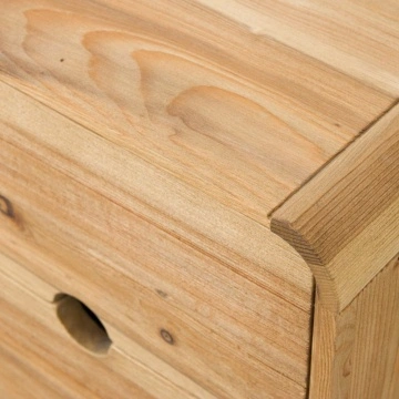 Noptiera cu 2 sertare Sahara, Lemn masiv periat, 34 x 30 x 51 cm - Img 3