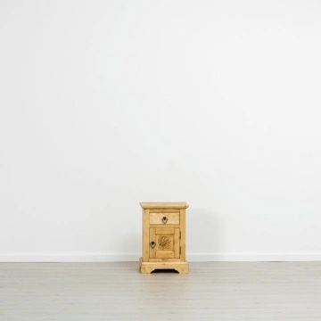 Noptiera dormitor Rustic Alpin lemn masiv, 1 usa si 1 sertar, 42 x 35 x 60 cm - Img 4