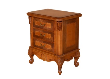 Noptiera Josephine Classic Stil cu 3 sertare, furnir nuc, 61 x 41.5 x H 67 cm - Img 1