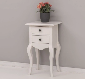 Noptiera Julietta cu 2 sertare lemn masiv, 40 x 34 x 70 cm - Img 2