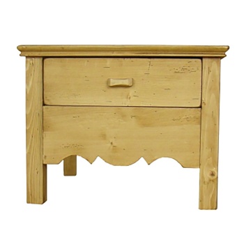 Noptiera Lem Masiv dormitor Rustic Flame, cu 1 sertar, 60 x 60 x 46 cm - Img 1