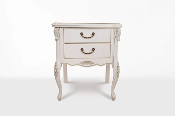 Noptiera Monalisa Classic Stil cu 2 sertare, vopsit alb cu patina, 60 x 44 x 72.6 cm