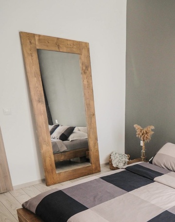 Oglinda Chania, lemn masiv pin, 80 x 4 x 180 cm - Img 6