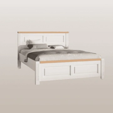 Pat Sara Prime lemn masiv finisaj alb unt - miere, 90 cm, 120 cm, 140 cm, 160 cm, 180 cm sau 200 × 200 cm - Img 6