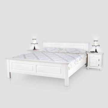 Set dormitor Sara, lemn masiv, 3 piese, finisaj alb unt, pat 120 x 200 cm - Img 6