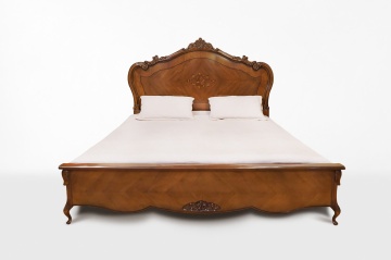 Set mobila dormitor Monalisa Classic Stil, 4 piese, finisaj furnir nuc cu intarsie - Img 2