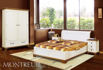 Set mobila dormitor Montreal, 3 piese lemn masiv, pat 160 x 200 cm - Img 1