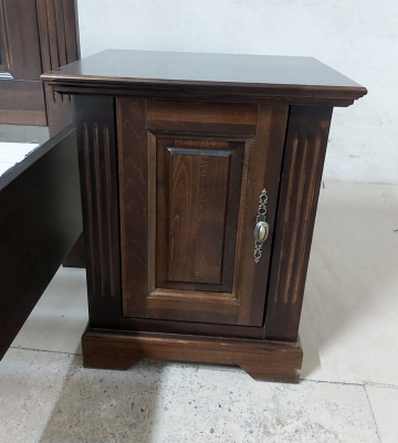 Set mobila dormitor Nocce lemn masiv tei maro colonial, 3 piese, configurabil - Img 3