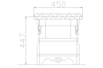 Taburet dormitor Royal, lemn masiv, 45 x 45 x 44.7 cm - Img 1
