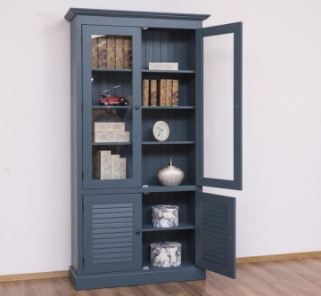 Vitrina cu 2 usi Mediterana lemn masiv, 110 x 39 x 210 cm - Img 2