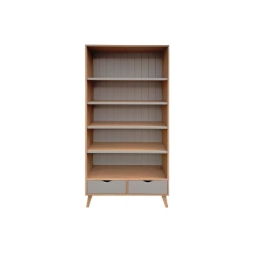 Biblioteca Matteo cu 2 sertare si 4 rafturi, 100 x 40 x 200 cm - Img 4