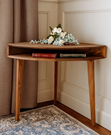 Birou de colt, Terra Home, lemn masiv, 70 x 70 x 76 cm - Img 1