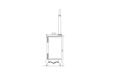 Birou Praga cu 1 usa si 3 sertare, Lemn Masiv, 120 x 40 x 79 cm - Img 5