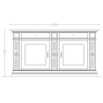 Bufet cu 2 usi dormitor Siena, lemn masiv, 214 x 55 x 112 cm - Img 3