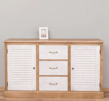 Bufet Mediterana, 2 usi si 3 sertare lemn masiv, 158 x 37 x 90 cm