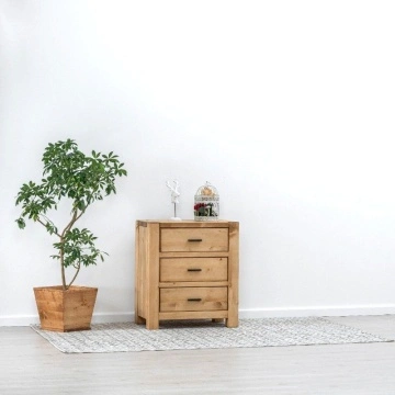 Comoda 3 sertare Lemn Masiv Dormitor Ecuador, 70 x 45 x 80 cm - Img 3