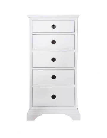 Comoda Aurelia ingusta, 5 sertare, 62 x 45 x 128 cm, lemn masiv - Img 1