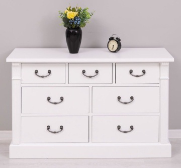 Comoda Cavaler cu 7 sertare lemn masiv, 122 x 41 x 75 cm - Img 1