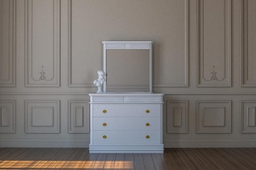 Comoda cu 3 sertare dormitor Marsilia, lemn masiv, 123 x 54 x 95.8 cm - Img 1