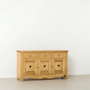 Comoda dormitor Lemn Masiv Rustika cu 3 usi si 3 sertare, 160 x 45 x 92 cm - Img 5