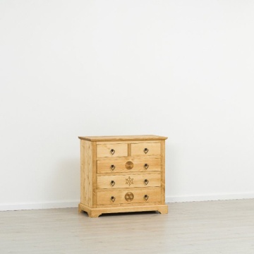 Comoda dormitor Rustic Alpin lemn masiv, 5 sertare, 90 x 46 x 85 cm - Img 5
