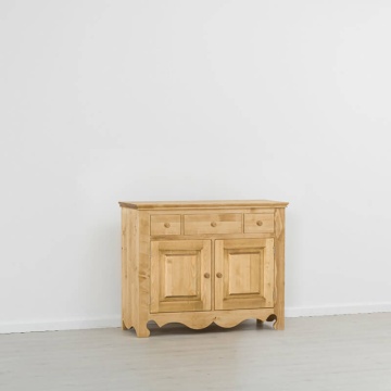 Comoda dormitor Rustic Flame lemn masiv, 2 usi si 3 sertare, 125 x 48 x 98 cm - Img 2