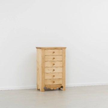 Comoda dormitor Rustic Flame lemn masiv cu 6 sertare, 72 x 45 x 115 cm - Img 5