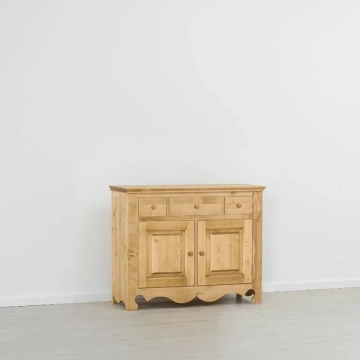 Comoda dormitor Rustika lemn masiv, 2 usi si 3 sertare, 125 x 48 x 98 cm - Img 2