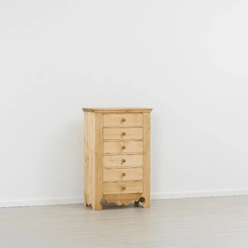Comoda dormitor Rustika lemn masiv cu 6 sertare, 72 x 45 x 115 cm - Img 5