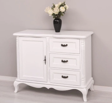 Comoda Julietta Classy lemn masiv, alb antichizat, 110 x 48 x 89 - Img 4