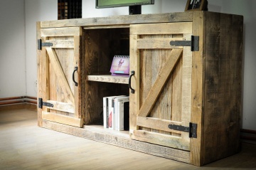 Comoda Kavala, lemn masiv pin, 150 x 38 x 80 cm - Img 2