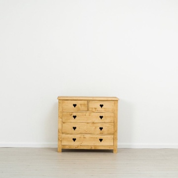 Comoda Lemn Masiv dormitor Rustic Ana cu 5 sertare, 100 x 42 x 89 cm - Img 3