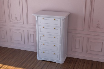 Comoda Lemn Masiv dormitor Sofia cu 5 sertare, 70 x 50 x 154 cm - Img 2