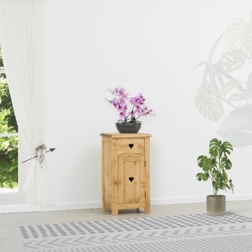 Comoda Lemn Masiv Rustic Ana cu 1 usa si 1 sertar, 48 x 42 x 89 cm