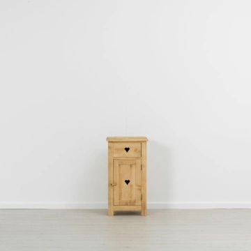 Comoda Lemn Masiv Rustic Ana cu 1 usa si 1 sertar, 48 x 42 x 89 cm - Img 3