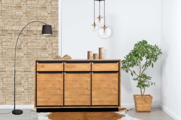Comoda Mexicana lemn masiv, 3 usi si 3 sertare, 142 x 45 x 85 cm - Img 4