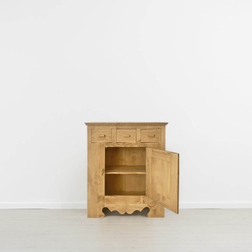 Comoda Rustic Flame lemn masiv, 1 usa si 3 sertare, 94 x 45 x 112 cm - Img 2