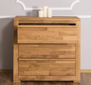 Comoda Stejar Masiv Wild Country cu 3 sertare, 95 x 50 x 90 cm - Img 4