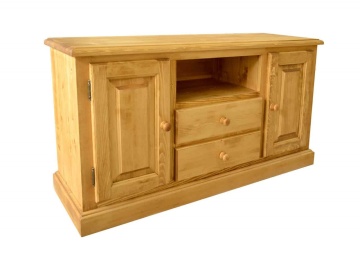 Comoda tv Casa Maria, 2 usi si 2 sertare Lemn masiv, 140 x 45 x 75 cm - Img 3