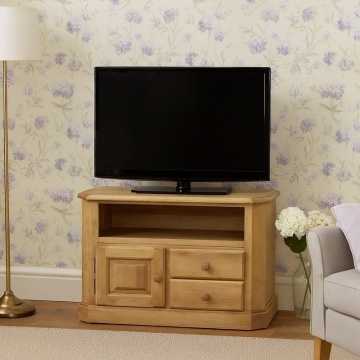Comoda TV Casa Maria cu 1 usa si 2 sertare lemn masiv, 100 x 45 x 70 cm