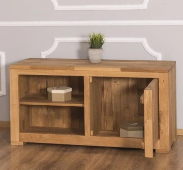 Comoda TV Stejar Wild Country, 1 usa si 1 polita, 120 x 46 x 60 cm - Img 3