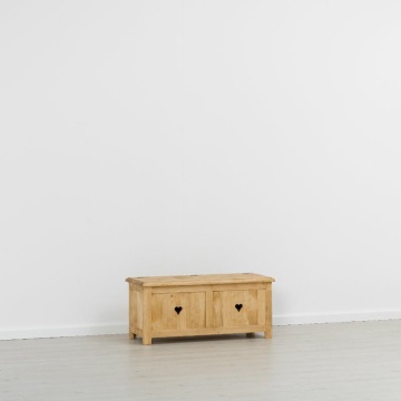 Cufar / Lada zestre Lemn Masiv Rustic Ana cu 1 sertar, 100 x 42 x 44 cm - Img 4