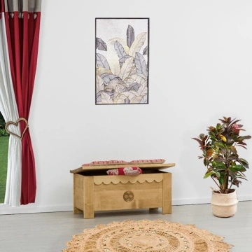 Cufar Rustika lemn masiv sculptat, 110 x 51 x 50 cm - Img 2
