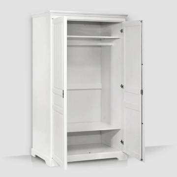 Dulap dormitor Isabella, lemn masiv, 2 usi, 120 x 58 x 198 cm, alb unt - Img 3