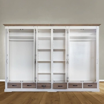 Dulap dormitor Mont Blanc 6 usi si 6 sertare lemn masiv, 315 x 61 x 220 cm - Img 2