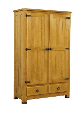 Dulap dormitor Montana lemn masiv, 2 usi si 2 sertare, 125 x 56 x 200 cm - Img 2