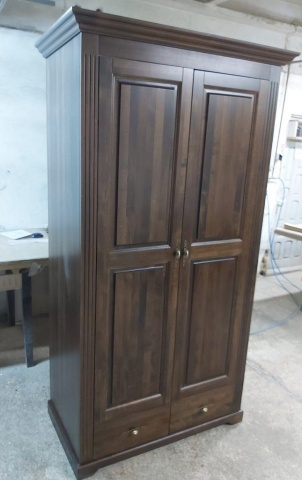 Dulap dormitor Nocce, 2 usi si 2 sertare, lemn masiv tei, 113 x 61 x 207 cm - Img 4
