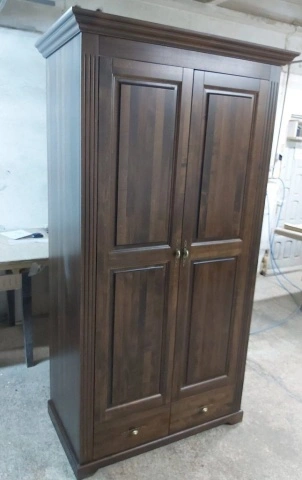 Dulap dormitor Nocce, 2 usi si 2 sertare, lemn masiv tei, 113 x 61 x 207 cm - Img 4